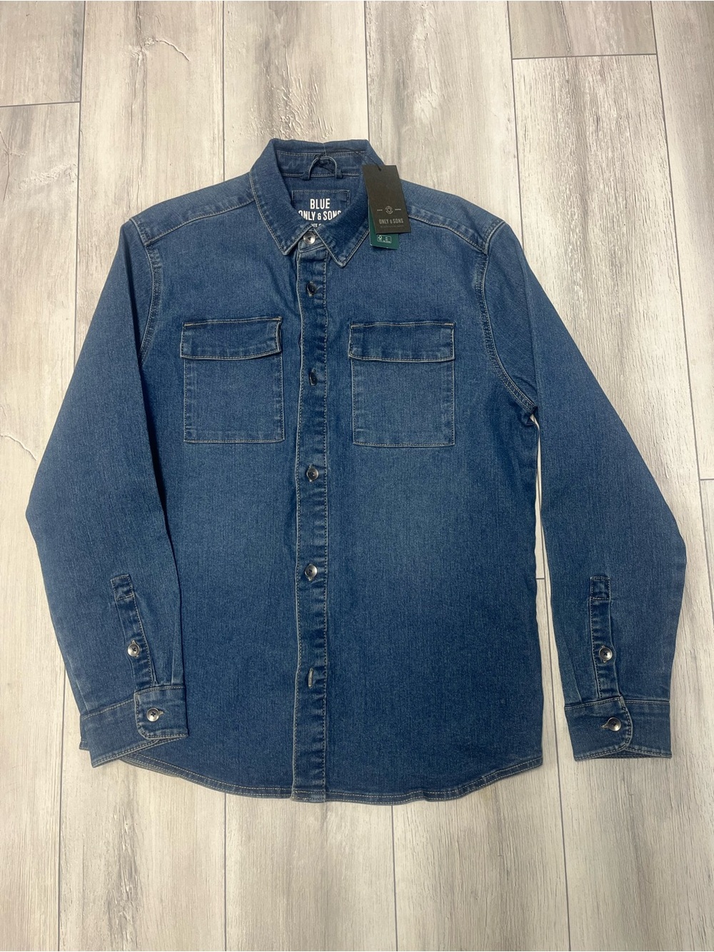 ONLY & SONS Blue Denim Shirt Jacket